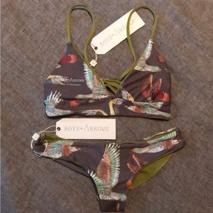 RARE! Boys + Arrows Reversible Bikini in Hopper